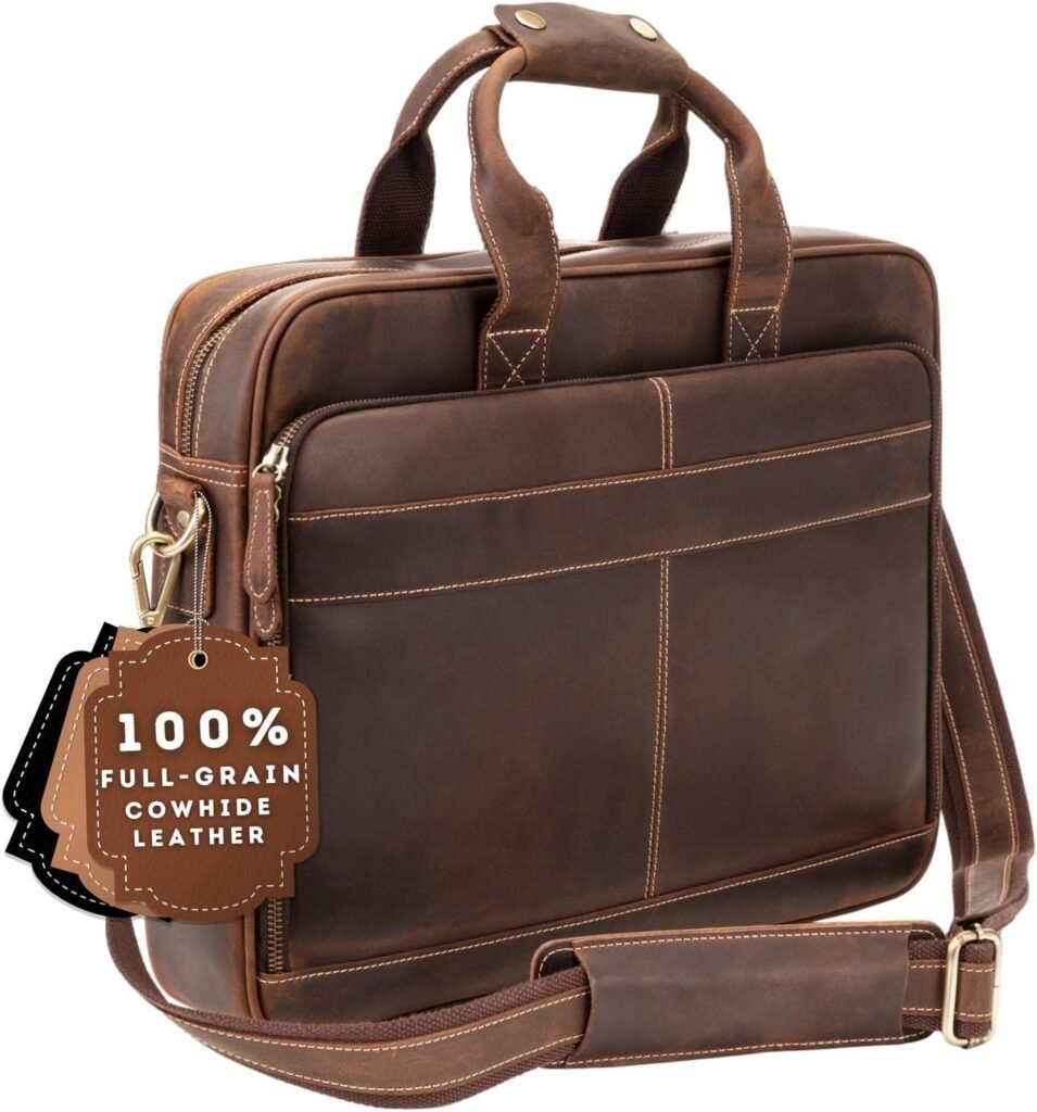 Full-Grain Leather Briefcases for Men, Leather Laptop Briefcase For Men, Leather Bag, Leather Computer Bag For Men