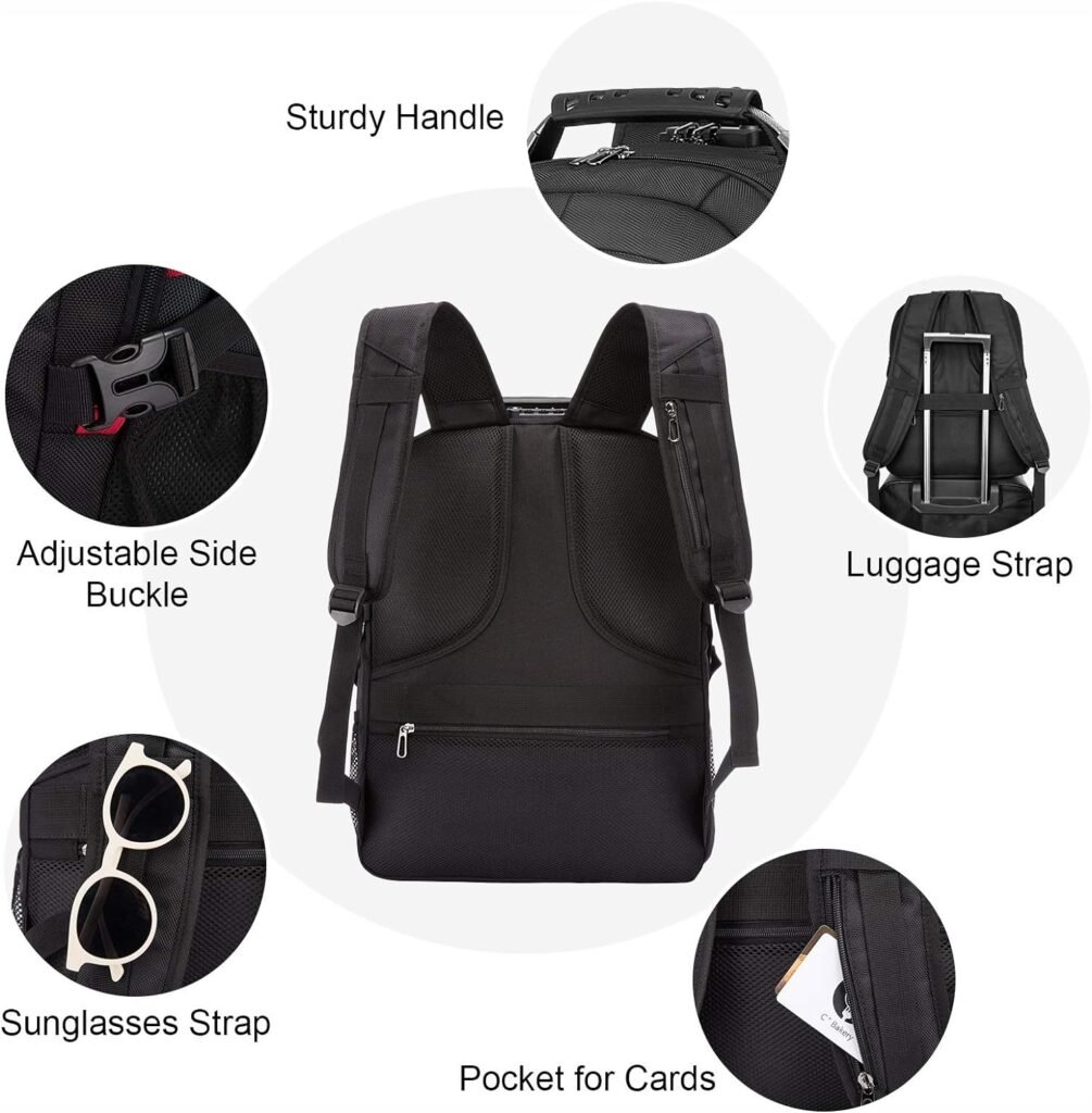 LOVEVOOK Travel Laptop Backpack Waterproof Anti Theft Backpack with Lock and USB Charging Port Large 17-17.3 Inch Computer Business Backpack for Men Women Black