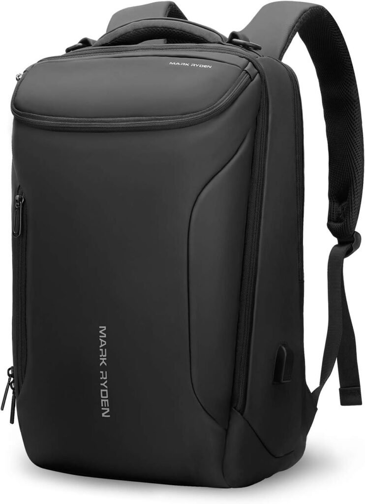 Muzee Backpack for Men Waterproof and Travel Laptop Backpack with USB Charging, Fits 17 Inch Laptop and Tech Gear