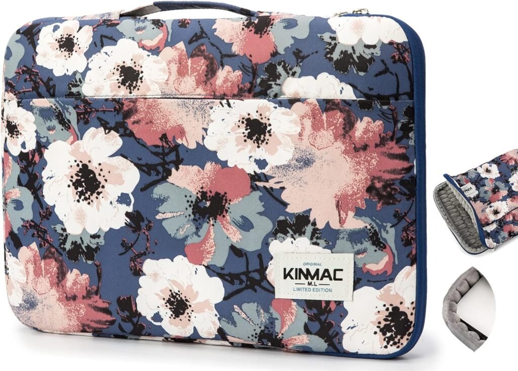 Kinmac Camellia 360° Protective Waterproof 12 inch-13.3 inch Laptop Case Bag Sleeve with Handle for Surface Pro,MacBook Pro 13,MacBook 12,New MacBook Air 13 Retina and iPad pro 12.9