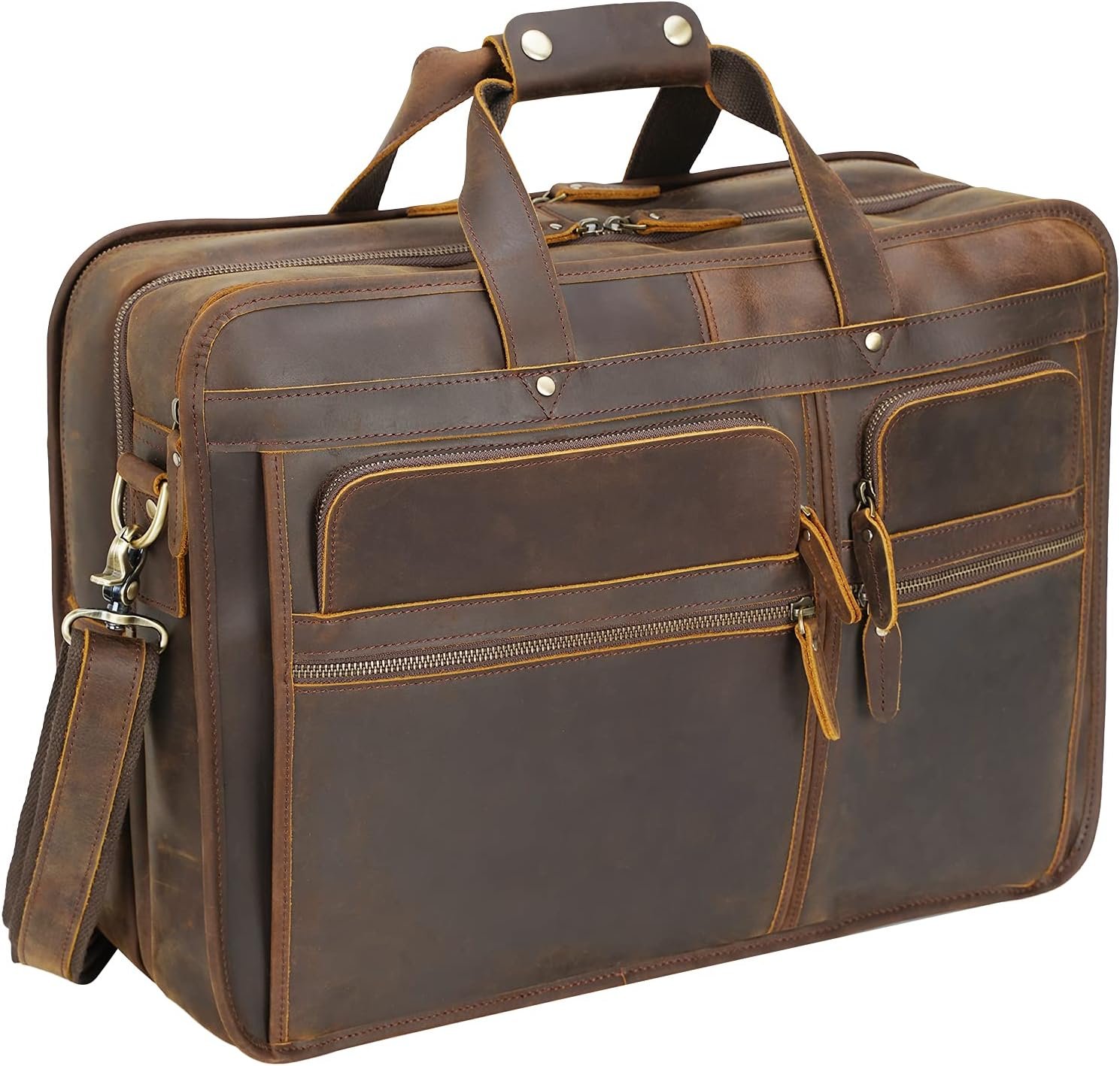 Polare Leather Laptop Briefcase Messenger Bag Tote Review