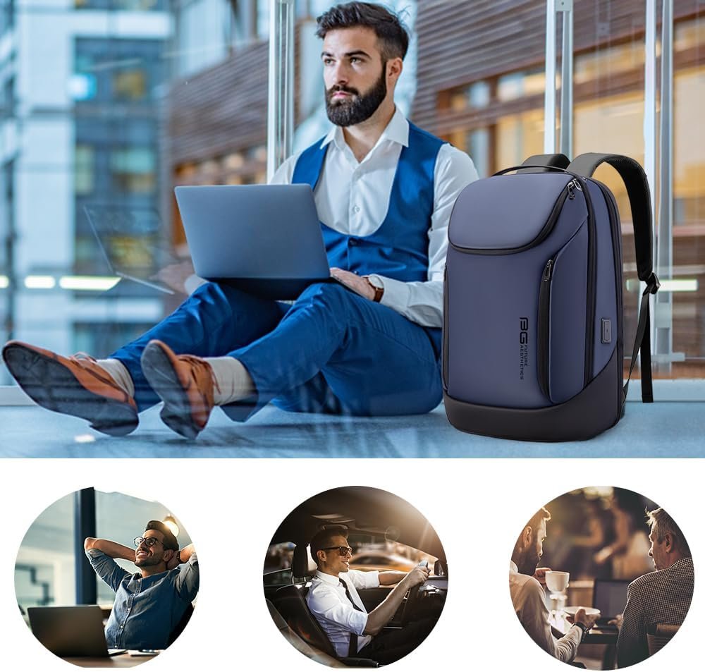 BANGE Business Smart Backpack Waterproof fit 15.6 Inch Laptop Backpack with USB Charging Port,Travel Durable Backpack